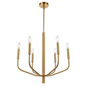 Dainolite Ltd - ELN-246C-AGB - Six Light Chandelier - Eleanor - Aged Brass