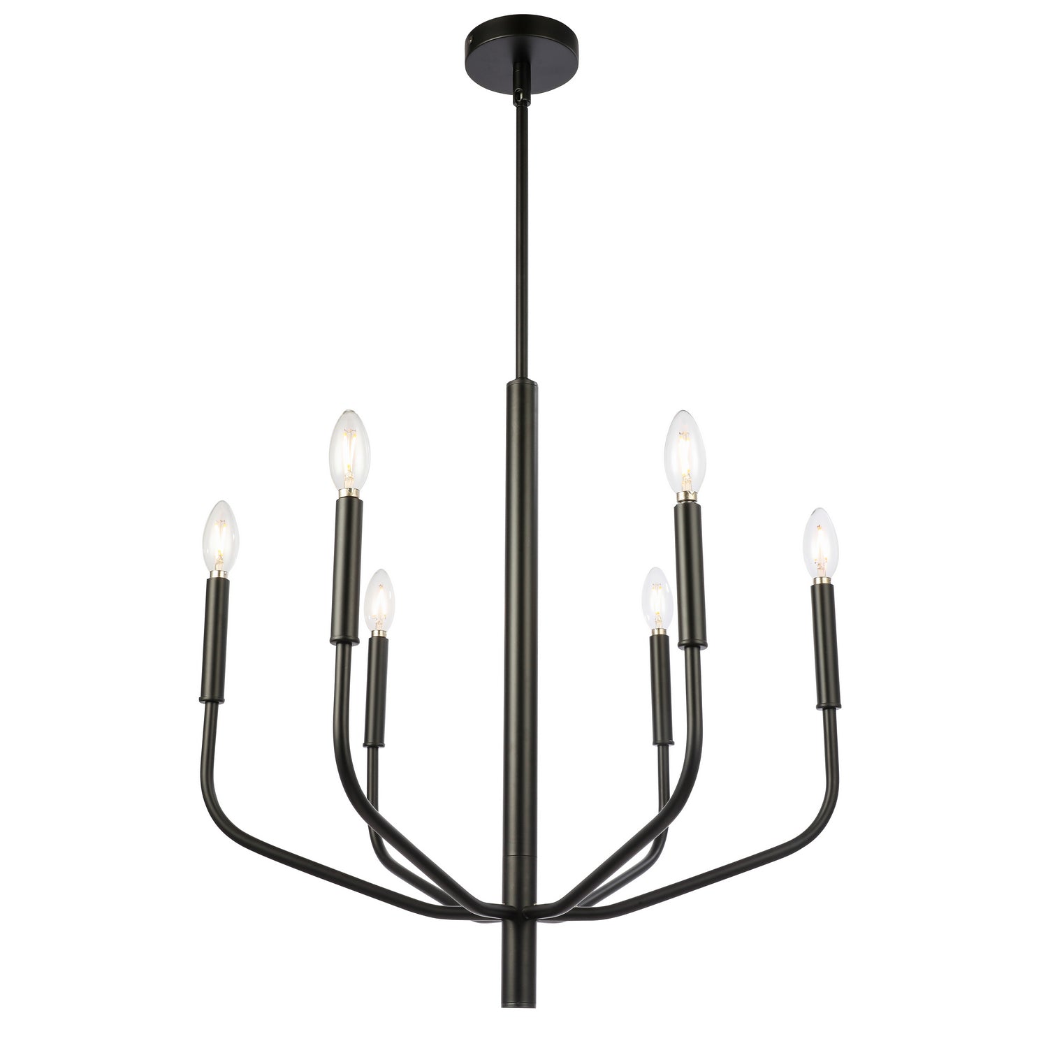 Dainolite Ltd - ELN-246C-MB - Six Light Chandelier - Eleanor - Black