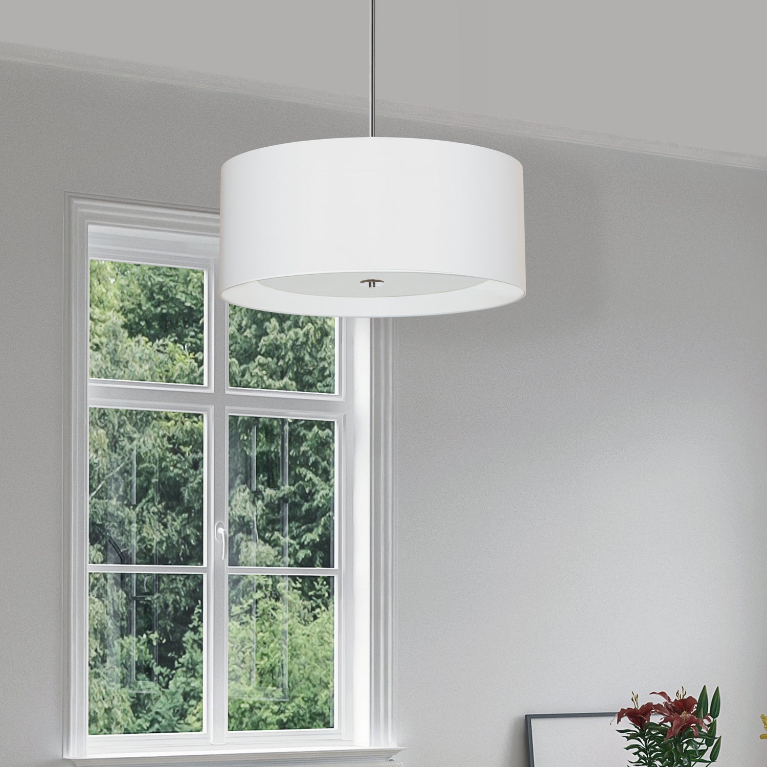 Dainolite Ltd - HEL-224P-PC-WH - Four Light Pendant - Helena - White