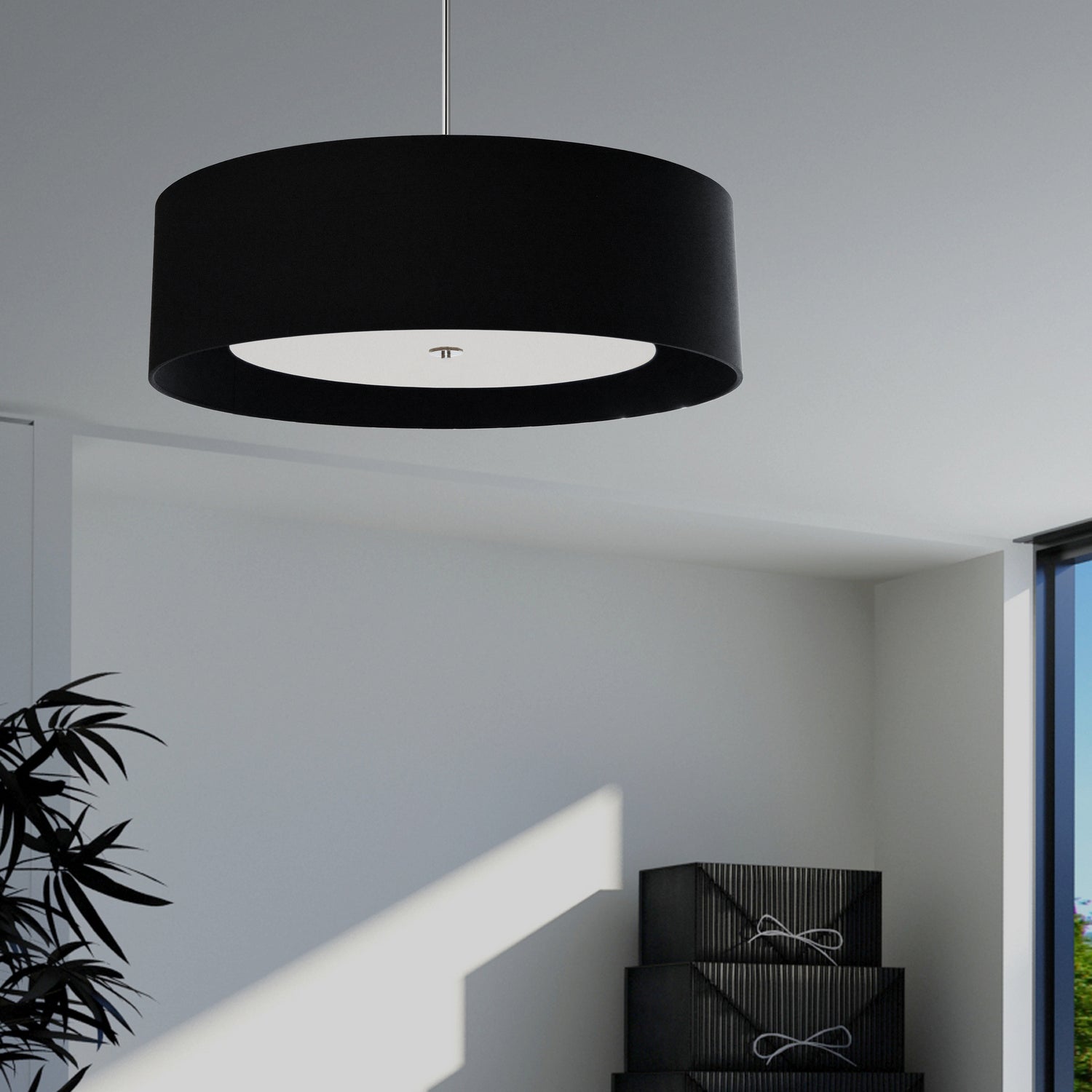 Dainolite Ltd - HEL-304P-PC-BW - Four Light Pendant - Helena - Black