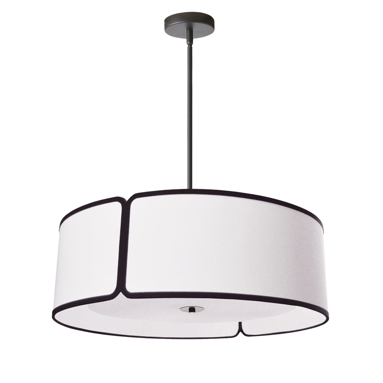 Dainolite Ltd - NDR-243P-BK-WH - Four Light Pendant - Notched Drum - White