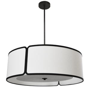 Dainolite Ltd - NDR-243P-BK-WH - Four Light Pendant - Notched Drum - White