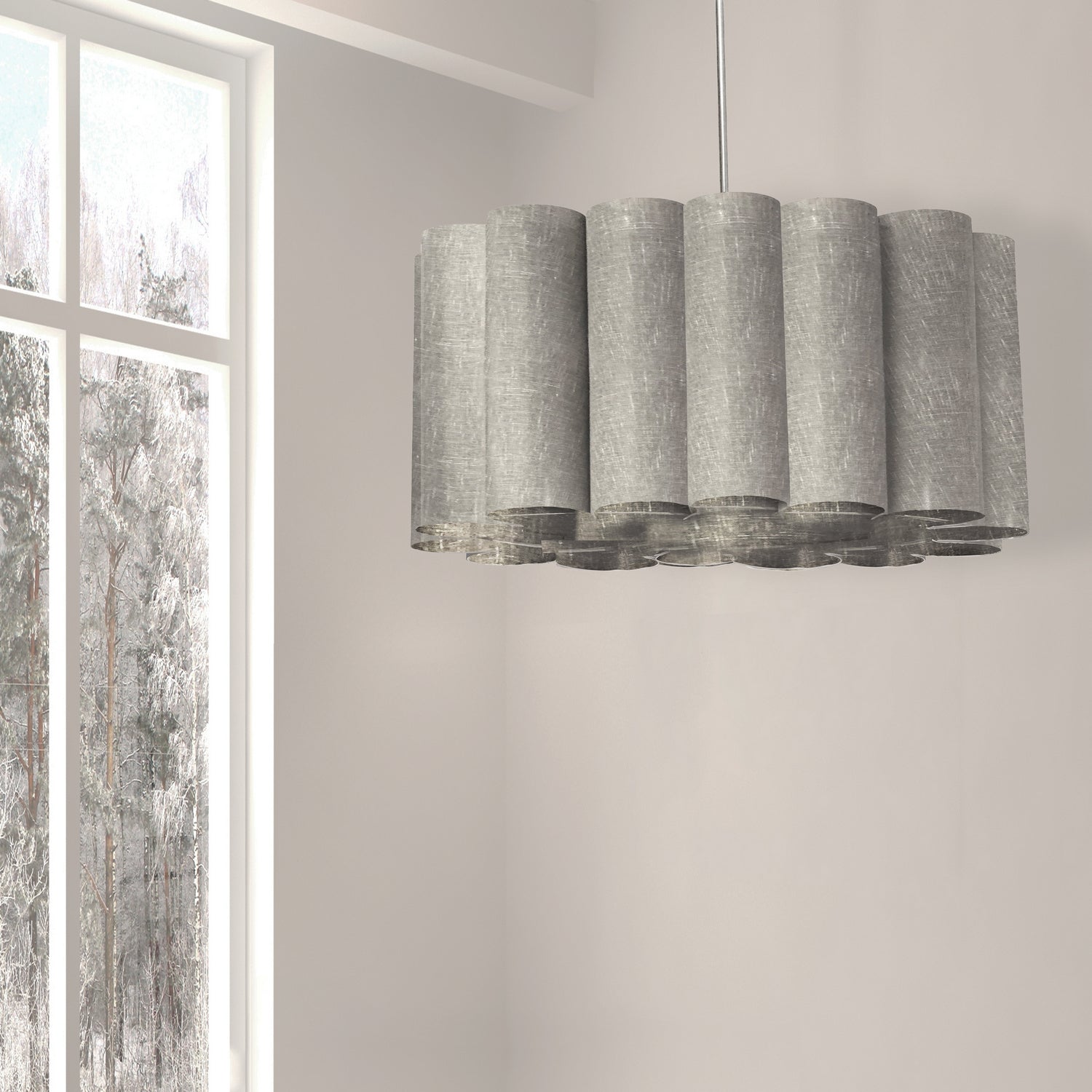 Dainolite Ltd - SAN244-PC-2423 - Four Light Pendant - Sandra - Grey