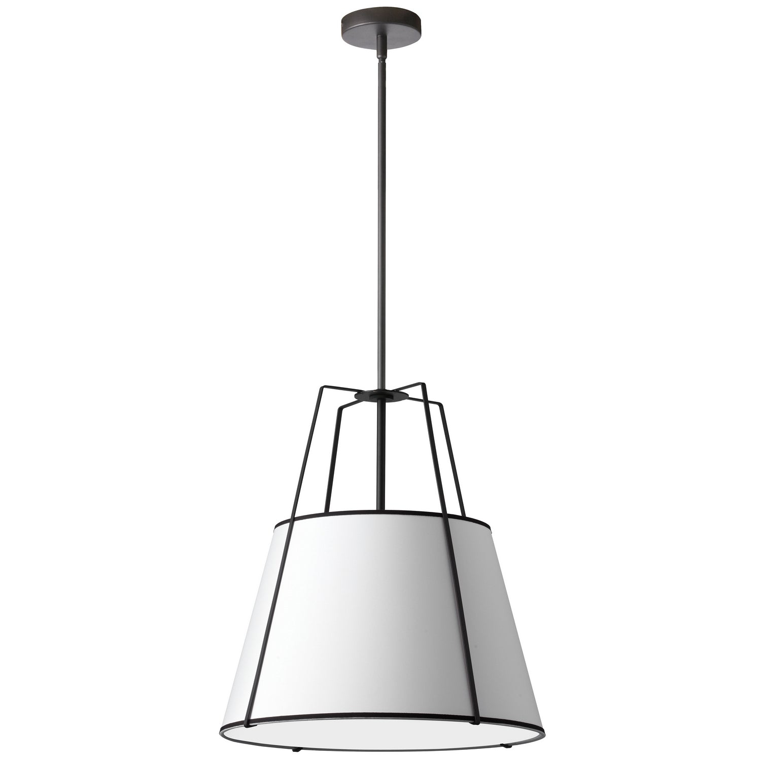 Dainolite Ltd - TRA-1P-BK-WH - One Light Pendant - Trapezoid - White