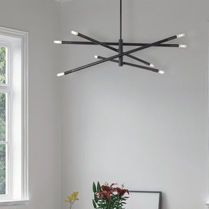 Dainolite Ltd - WAN-408P-MB - Eight Light Pendant - Wand - Black