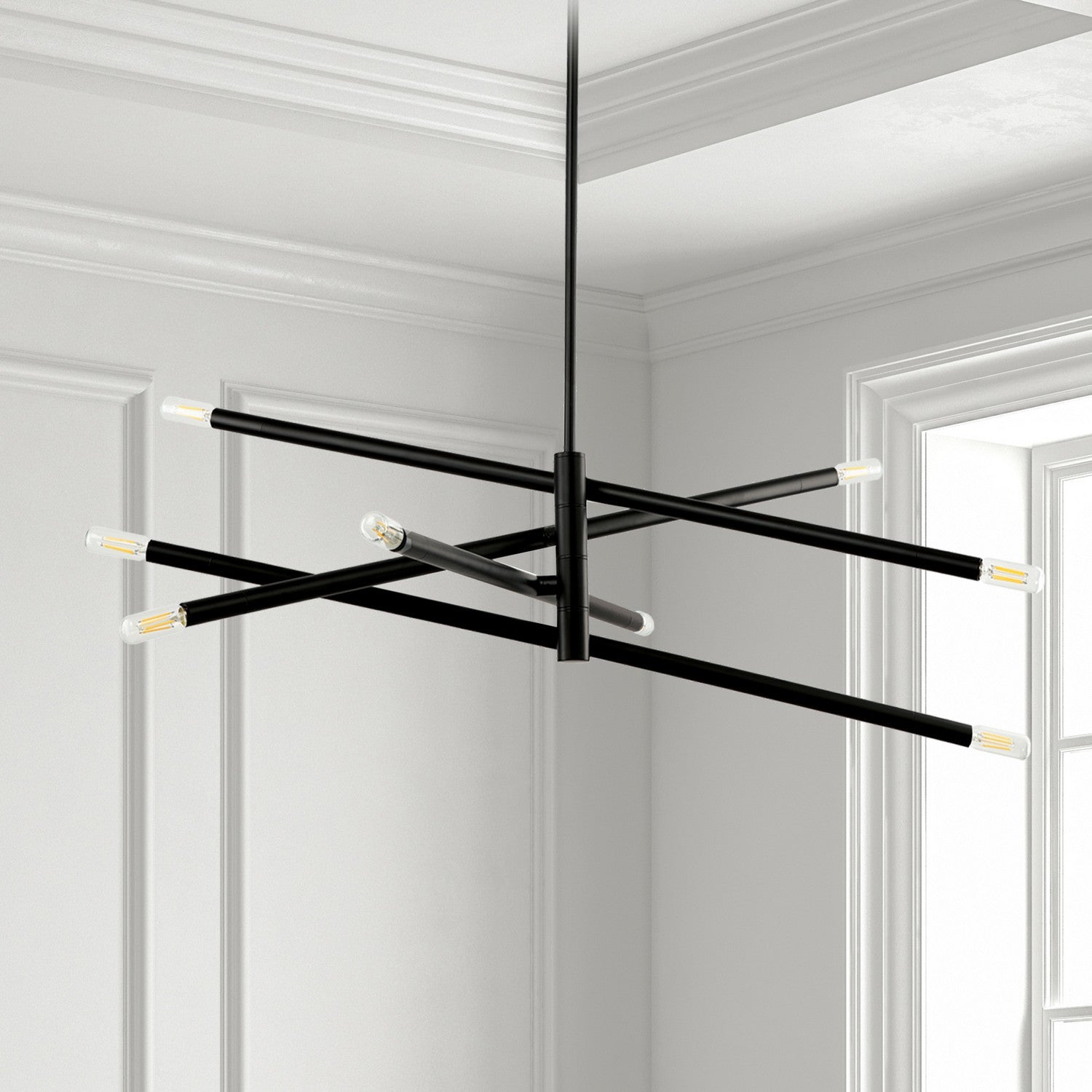 Dainolite Ltd - WAN-408P-MB - Eight Light Pendant - Wand - Black