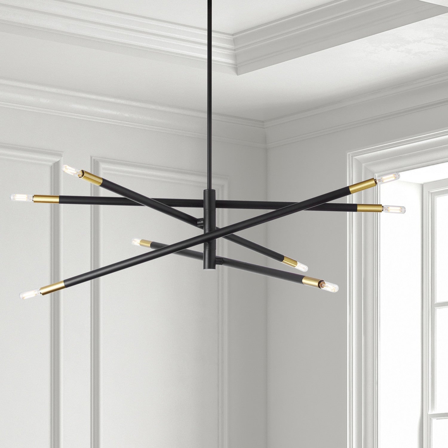 Dainolite Ltd - WAN-408P-MB-AGB - Eight Light Pendant - Wand - Black