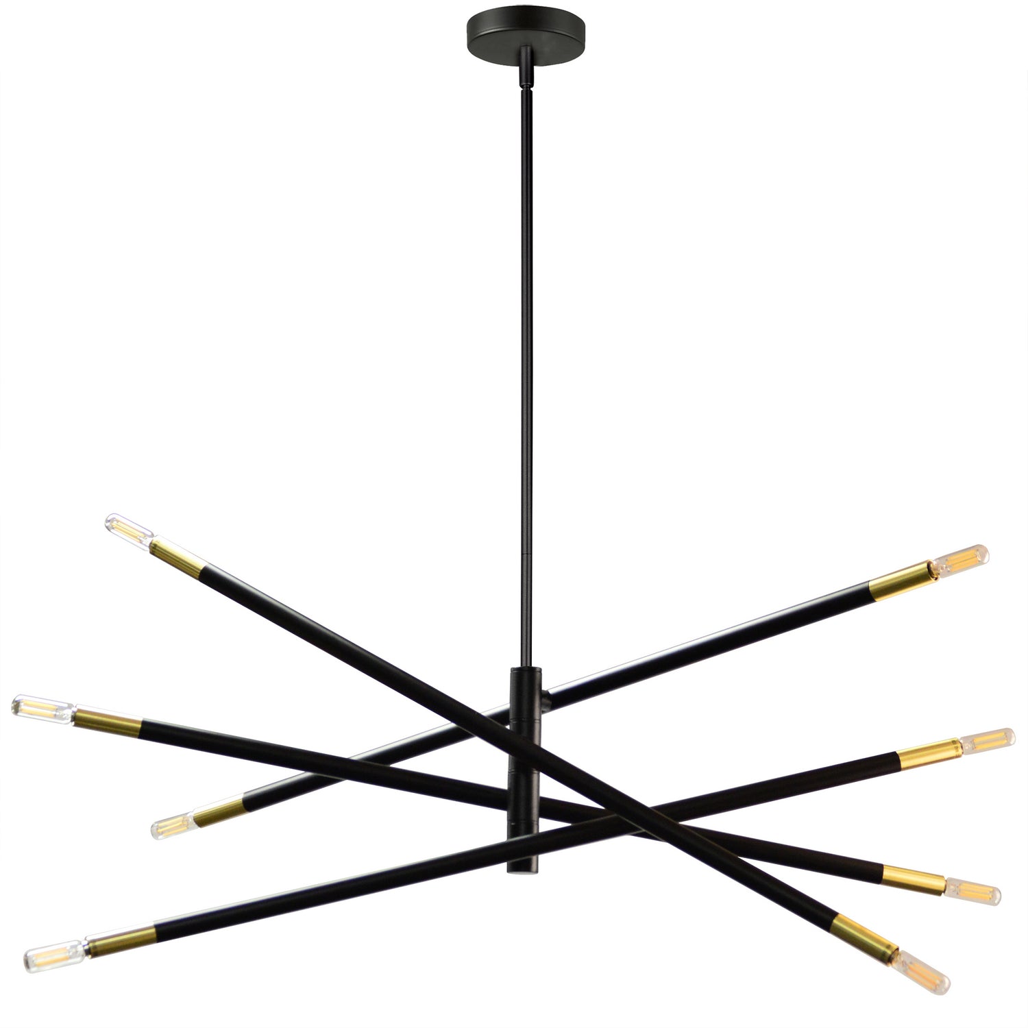 Dainolite Ltd - WAN-408P-MB-AGB - Eight Light Pendant - Wand - Black