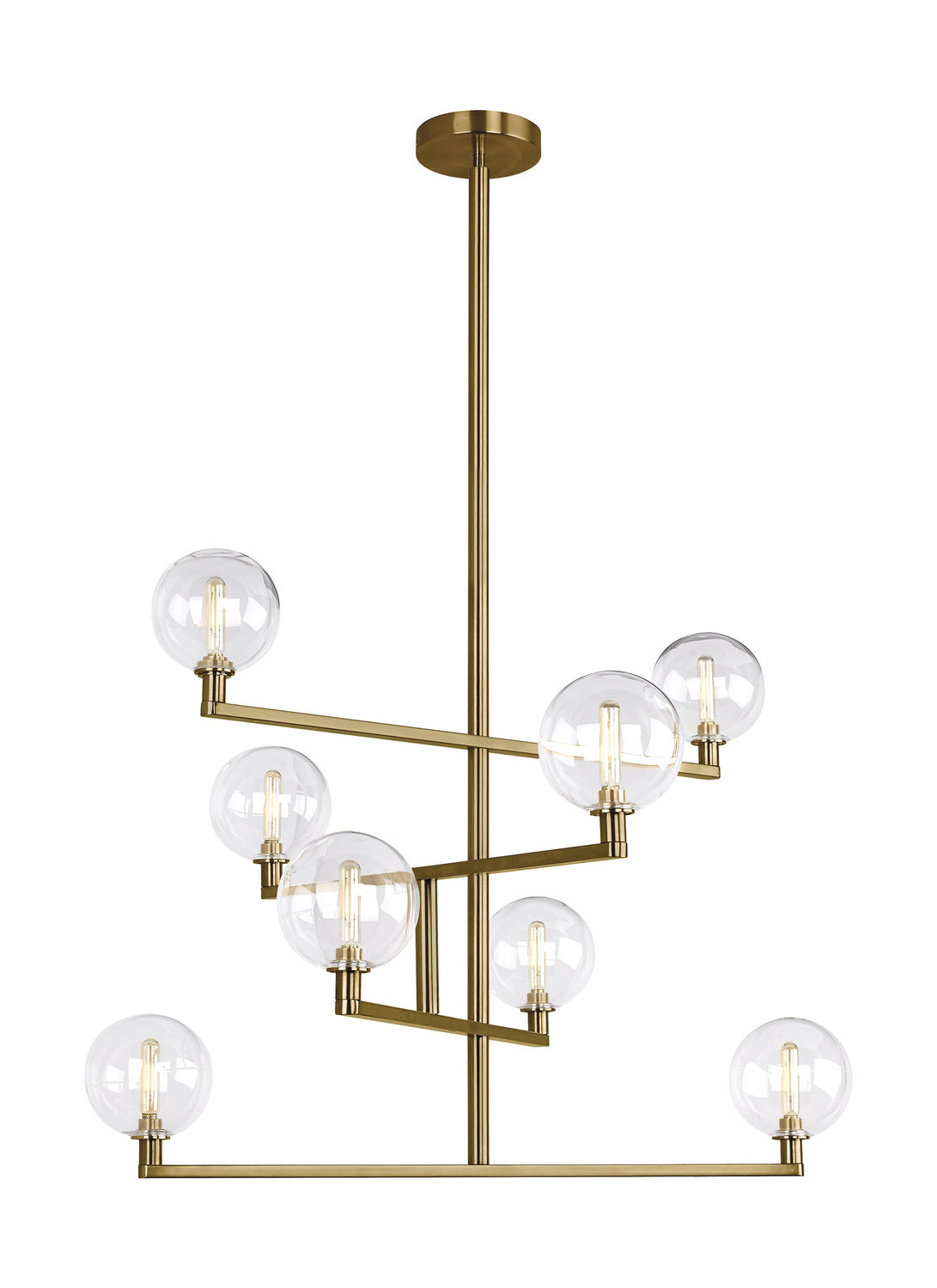 Visual Comfort Modern - 700GMBCR - Eight Light Chandelier - Gambit - Aged Brass