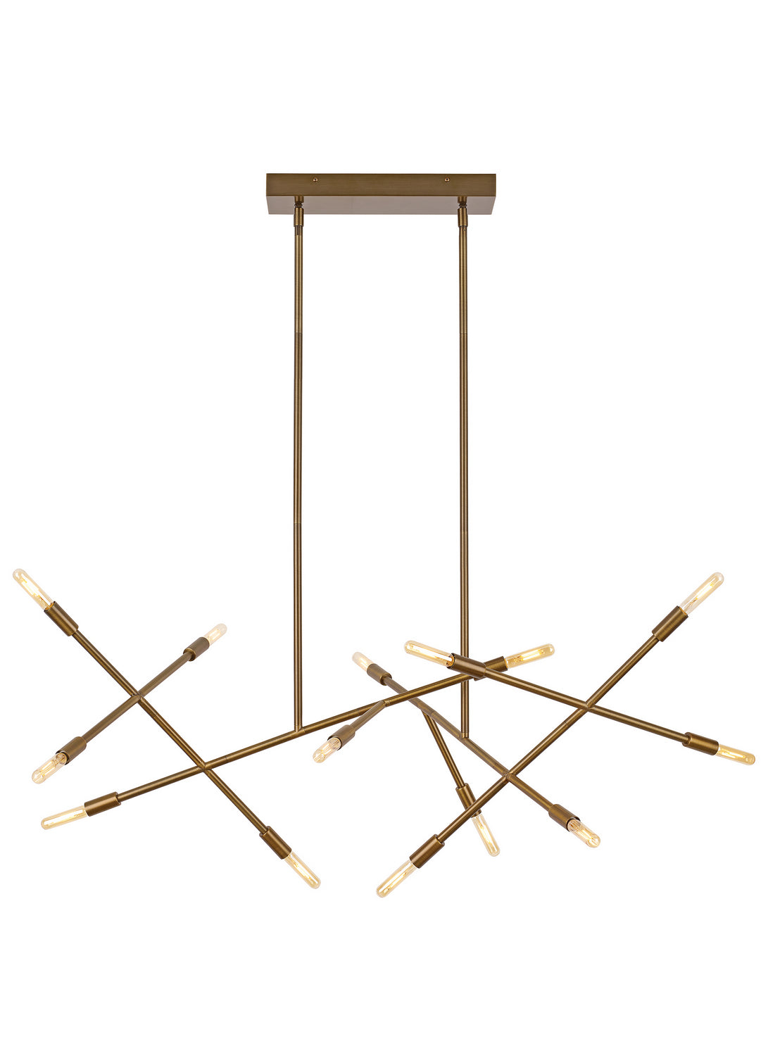 Visual Comfort Modern - 700LSLNVR - 14 Light Chandelier - Line Wave - Aged Brass