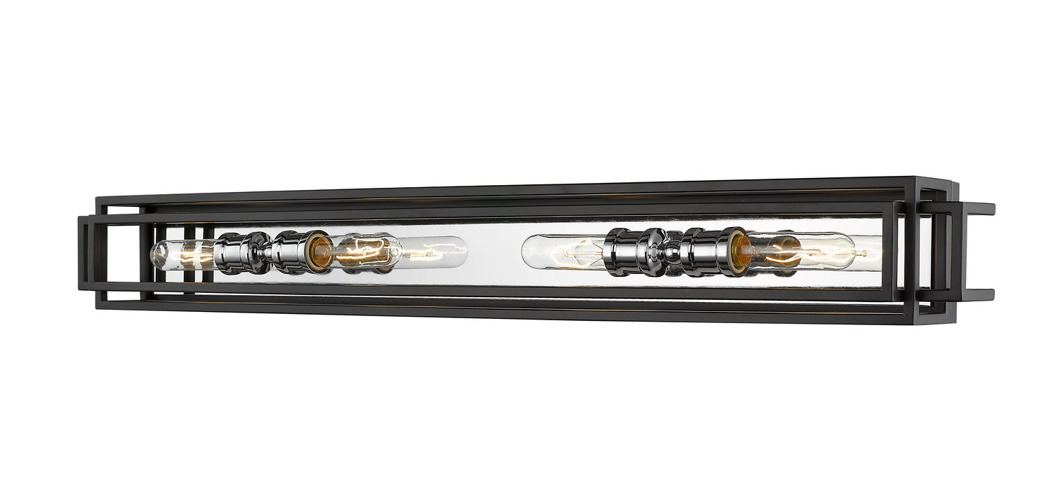 Z-Lite - 454-4V-BK-CH - Four Light Vanity - Titania - Black + Chrome