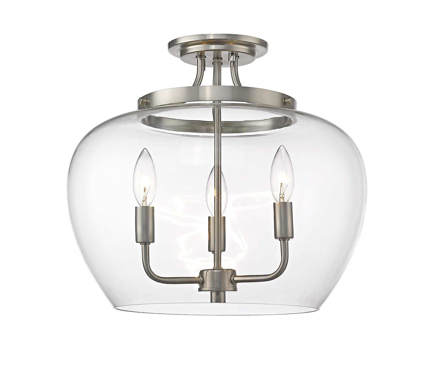 Z-Lite - 473SF-BN - Three Light Semi Flush Mount - Joliet - Brushed Nickel