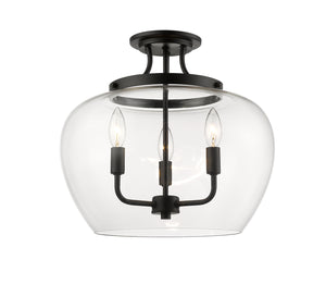 Z-Lite - 473SF-MB - Three Light Semi Flush Mount - Joliet - Matte Black