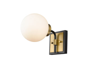 Z-Lite - 477-1S-MB-OBR - One Light Wall Sconce - Parsons - Matte Black / Olde Brass