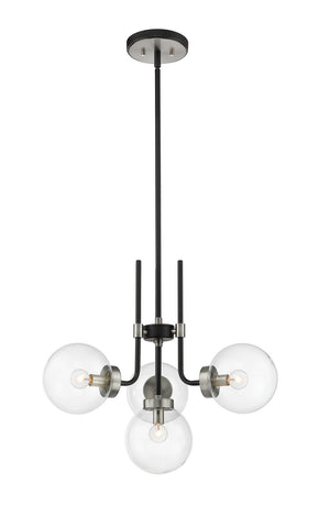 Z-Lite - 477-4MB-BN - Four Light Chandelier - Parsons - Matte Black / Brushed Nickel