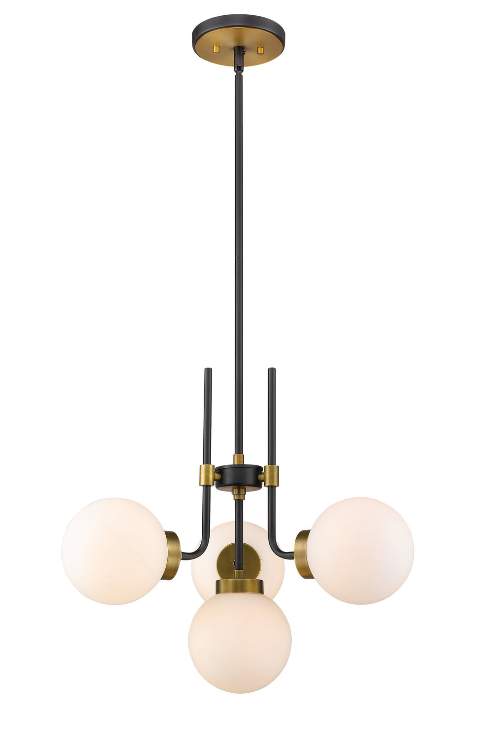 Z-Lite - 477-4MB-OBR - Four Light Chandelier - Parsons - Matte Black / Olde Brass