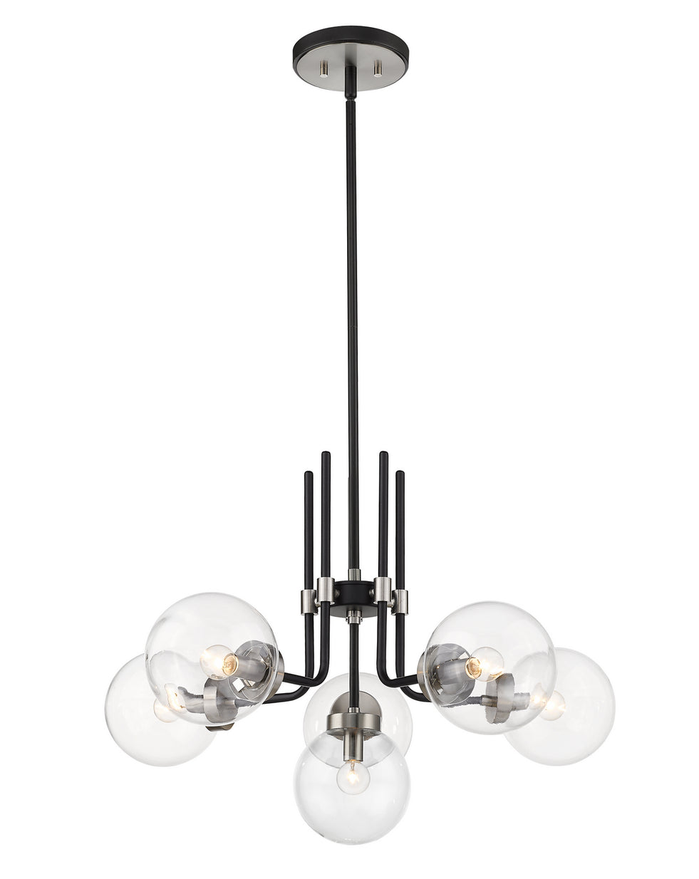 Z-Lite - 477-6MB-BN - Six Light Chandelier - Parsons - Matte Black + Brushed Nickel