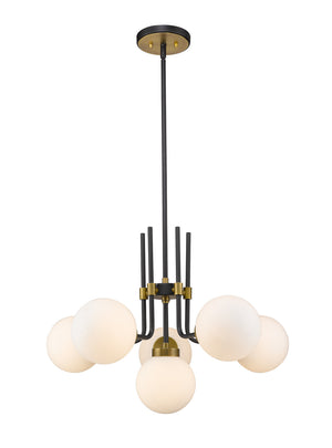 Z-Lite - 477-6MB-OBR - Six Light Chandelier - Parsons - Matte Black / Olde Brass