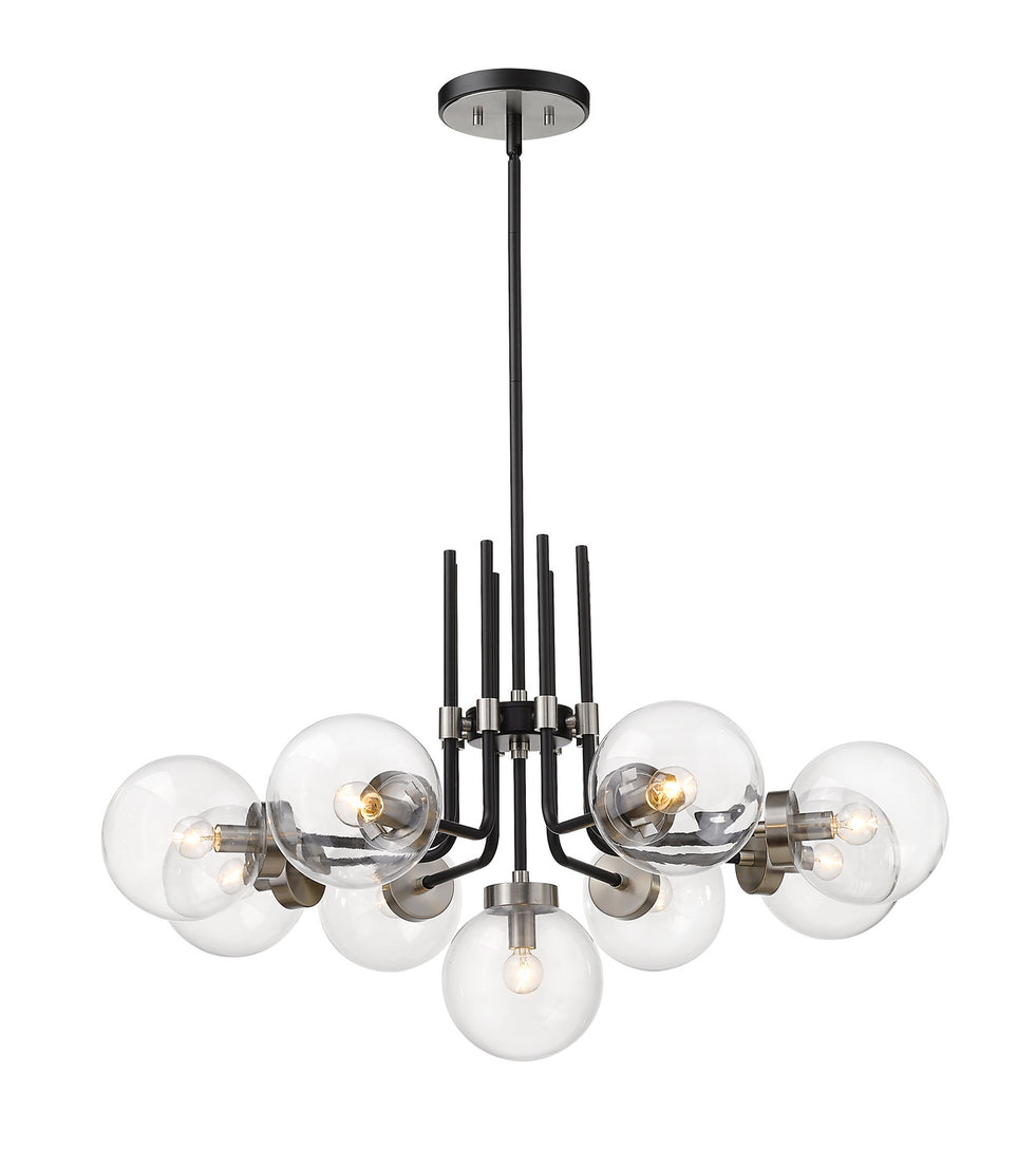 Z-Lite - 477-9MB-BN - Nine Light Chandelier - Parsons - Matte Black + Brushed Nickel
