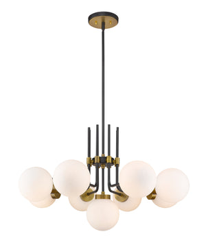 Z-Lite - 477-9MB-OBR - Nine Light Chandelier - Parsons - Matte Black / Olde Brass