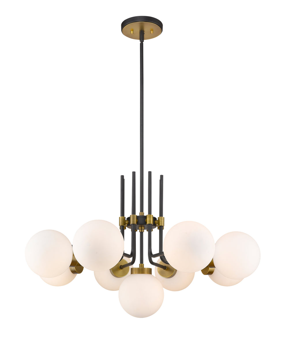 Z-Lite - 477-9MB-OBR - Nine Light Chandelier - Parsons - Matte Black + Olde Brass
