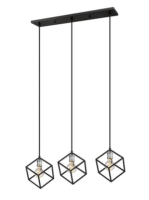 Z-Lite - 478-3L-MB-BN - Three Light Linear Chandelier - Vertical - Matte Black / Brushed Nickel