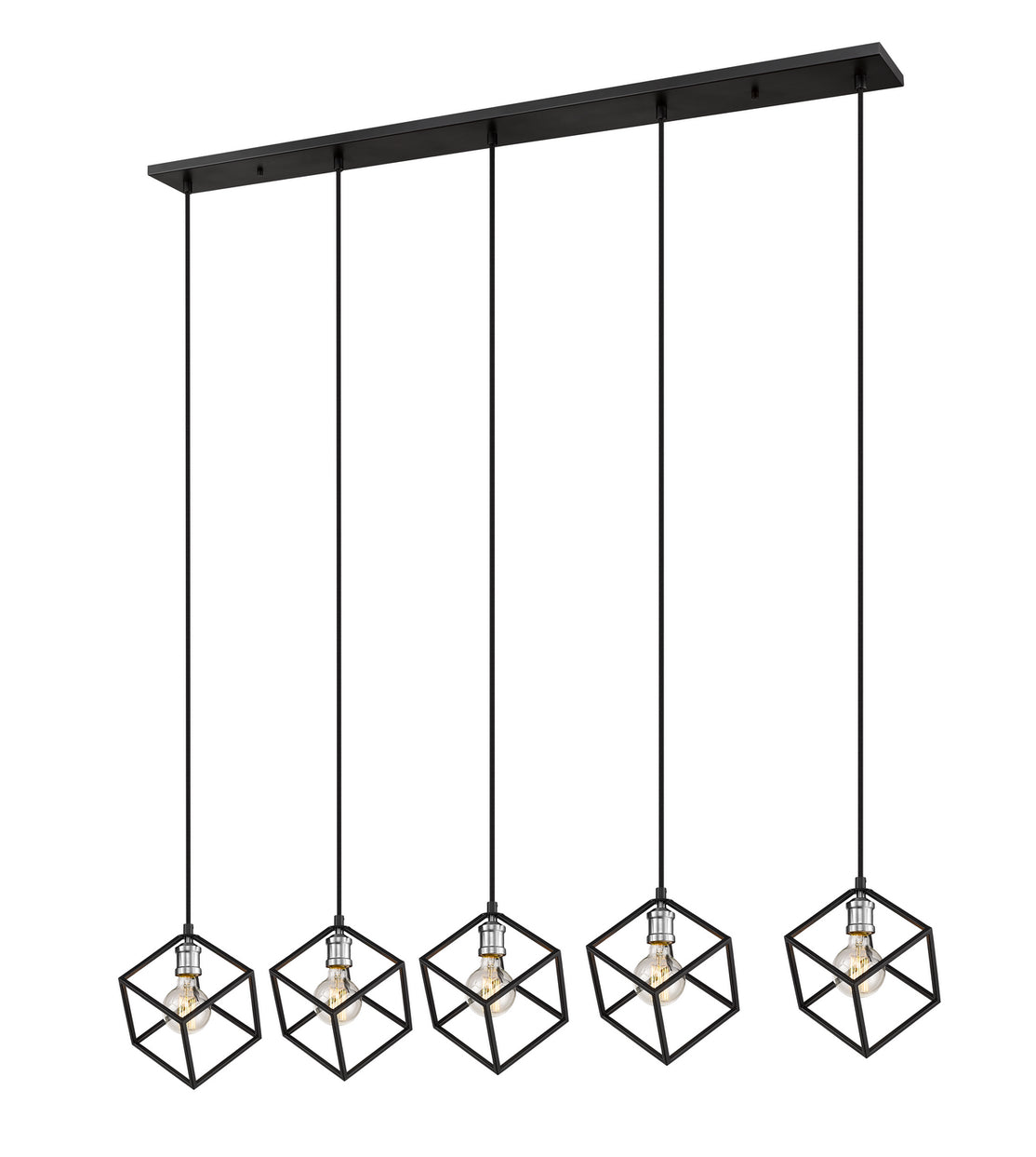 Z-Lite - 478-5L-MB-BN - Five Light Linear Chandelier - Vertical - Matte Black + Brushed Nickel