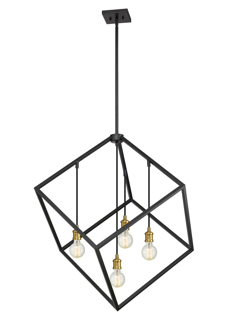 Z-Lite - 478P34-BRZ-OBR - Four Light Chandelier - Vertical - Bronze + Olde Brass