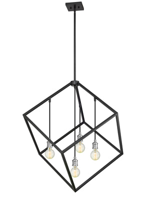 Z-Lite - 478P34-MB-BN - Four Light Chandelier - Vertical - Matte Black / Brushed Nickel