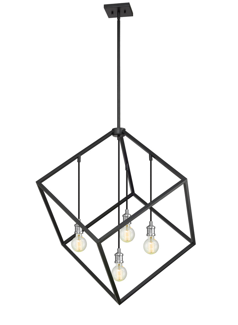 Z-Lite - 478P34-MB-BN - Four Light Chandelier - Vertical - Matte Black + Brushed Nickel