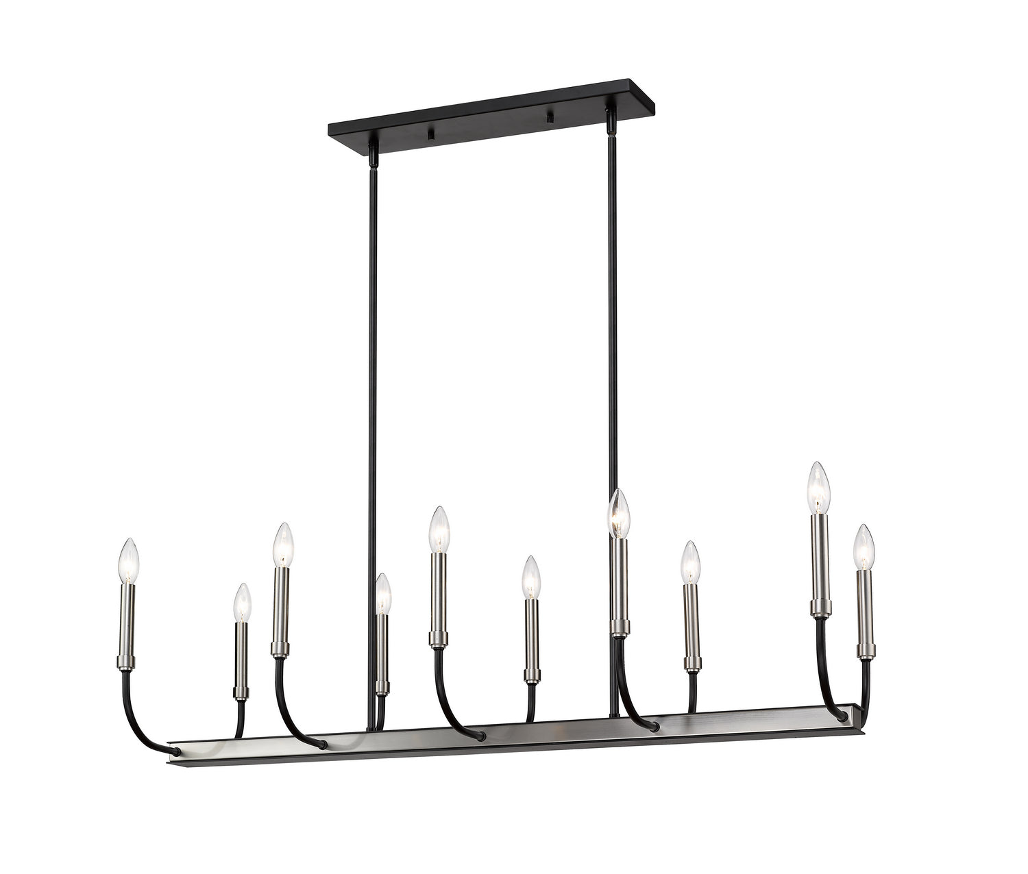 Z-Lite - 479-10L-MB-BN - Ten Light Linear Chandelier - Haylie - Matte Black / Brushed Nickel