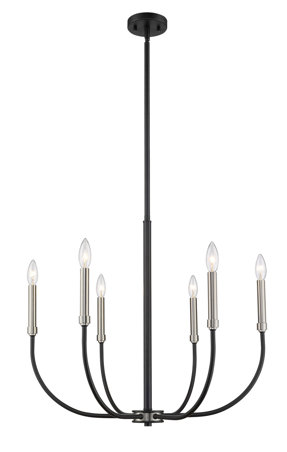 Z-Lite - 479-6MB-BN - Six Light Chandelier - Haylie - Matte Black + Brushed Nickel