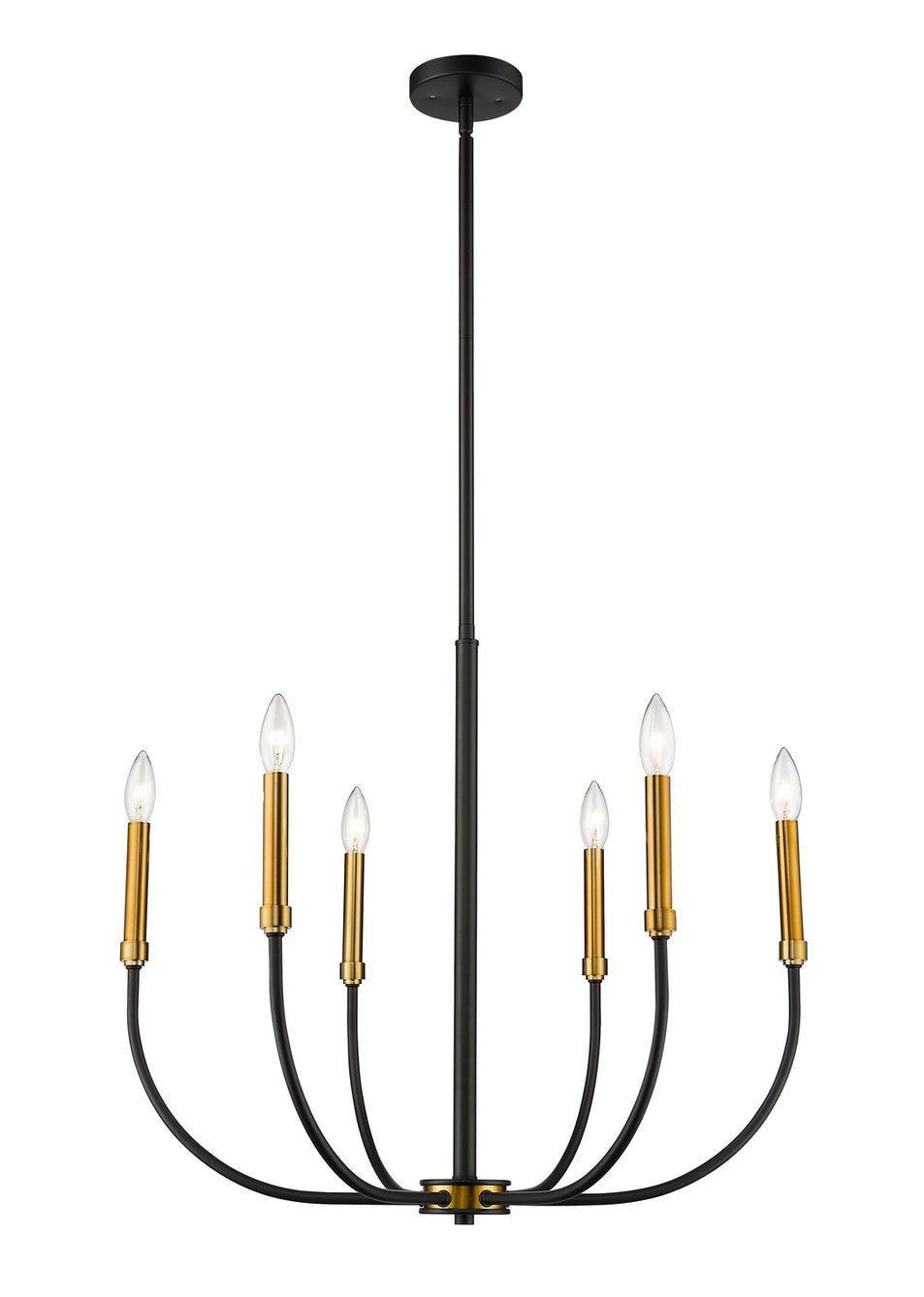Z-Lite - 479-6MB-OBR - Six Light Chandelier - Haylie - Matte Black + Olde Brass