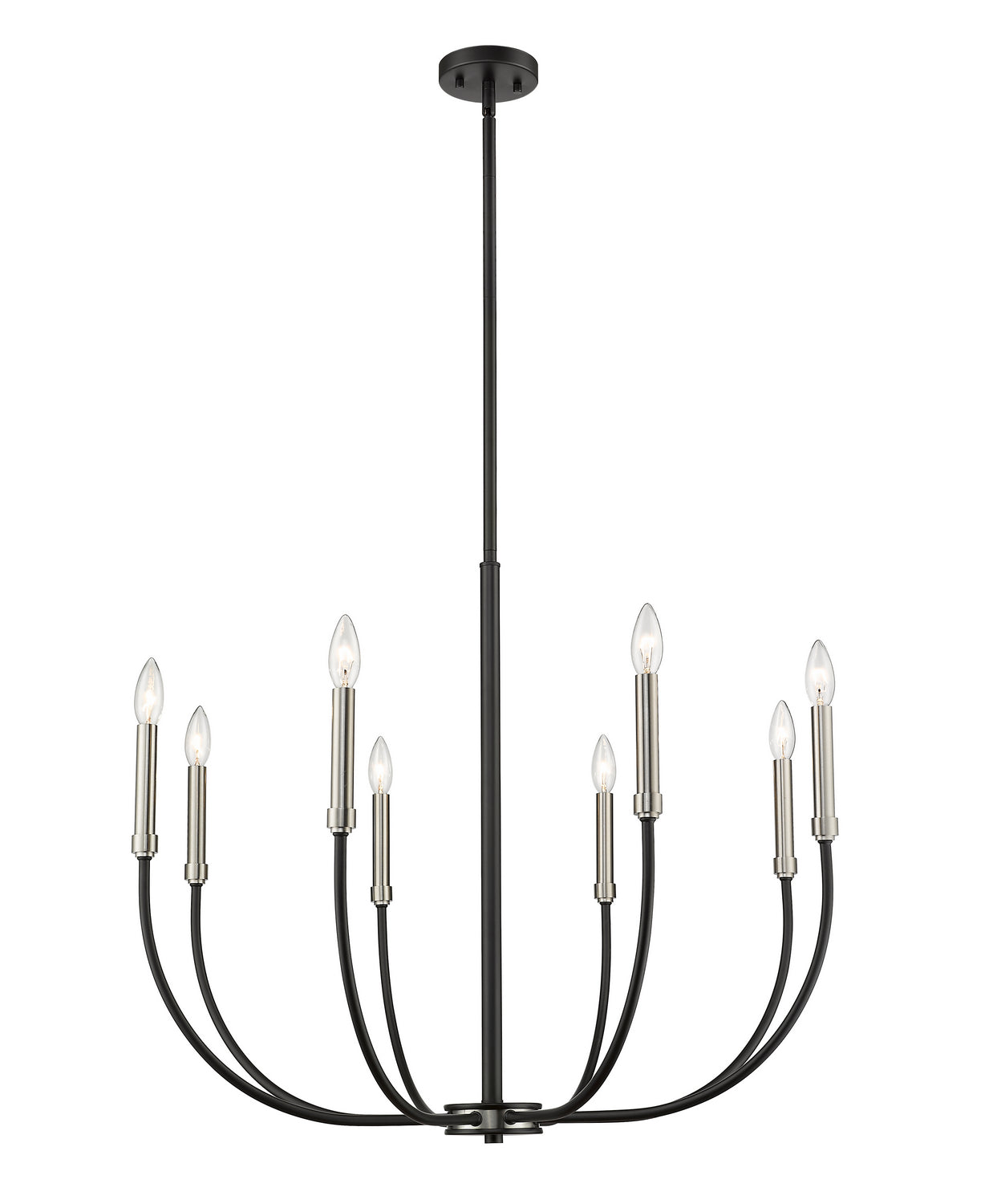 Z-Lite - 479-8MB-BN - Eight Light Chandelier - Haylie - Matte Black / Brushed Nickel