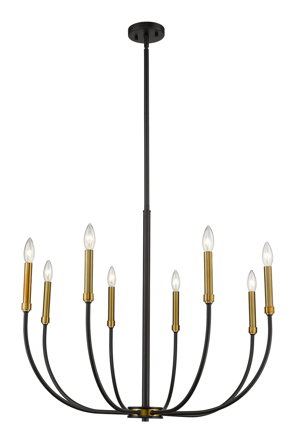 Z-Lite - 479-8MB-OBR - Eight Light Chandelier - Haylie - Matte Black + Olde Brass