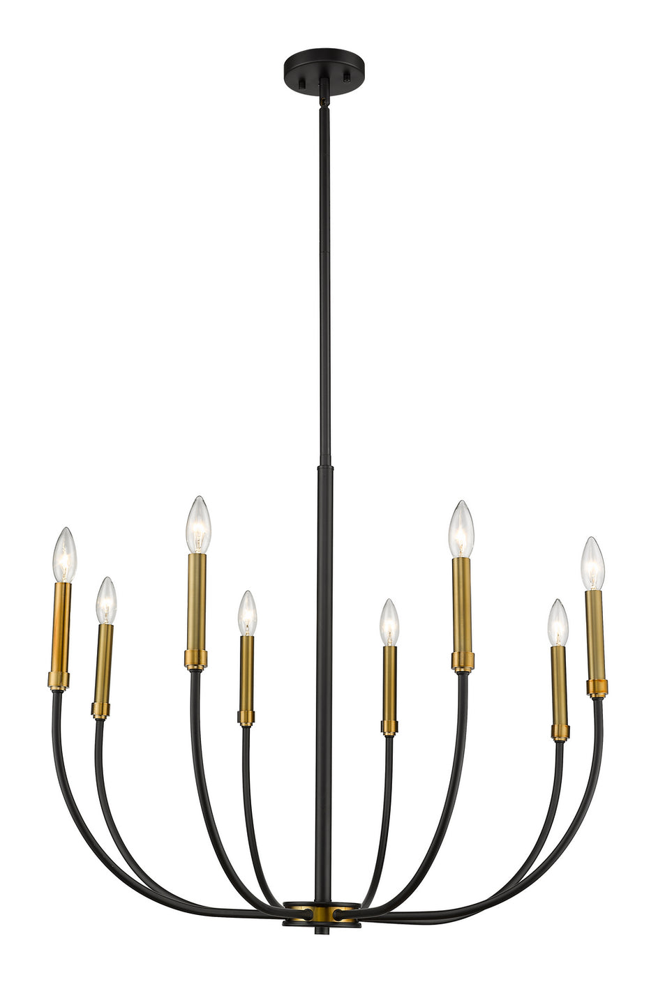 Z-Lite - 479-8MB-OBR - Eight Light Chandelier - Haylie - Matte Black + Olde Brass