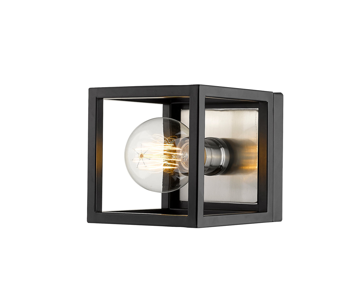 Z-Lite - 480-1S-MB-BN - One Light Wall Sconce - Kube - Matte Black / Brushed Nickel