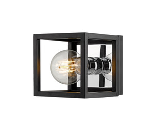 Z-Lite - 480-1S-MB-CH - One Light Wall Sconce - Kube - Matte Black / Chrome