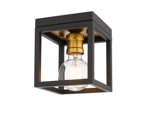 Z-Lite - 480F1-BRZ-OBR - One Light Flush Mount - Kube - Bronze / Olde Brass