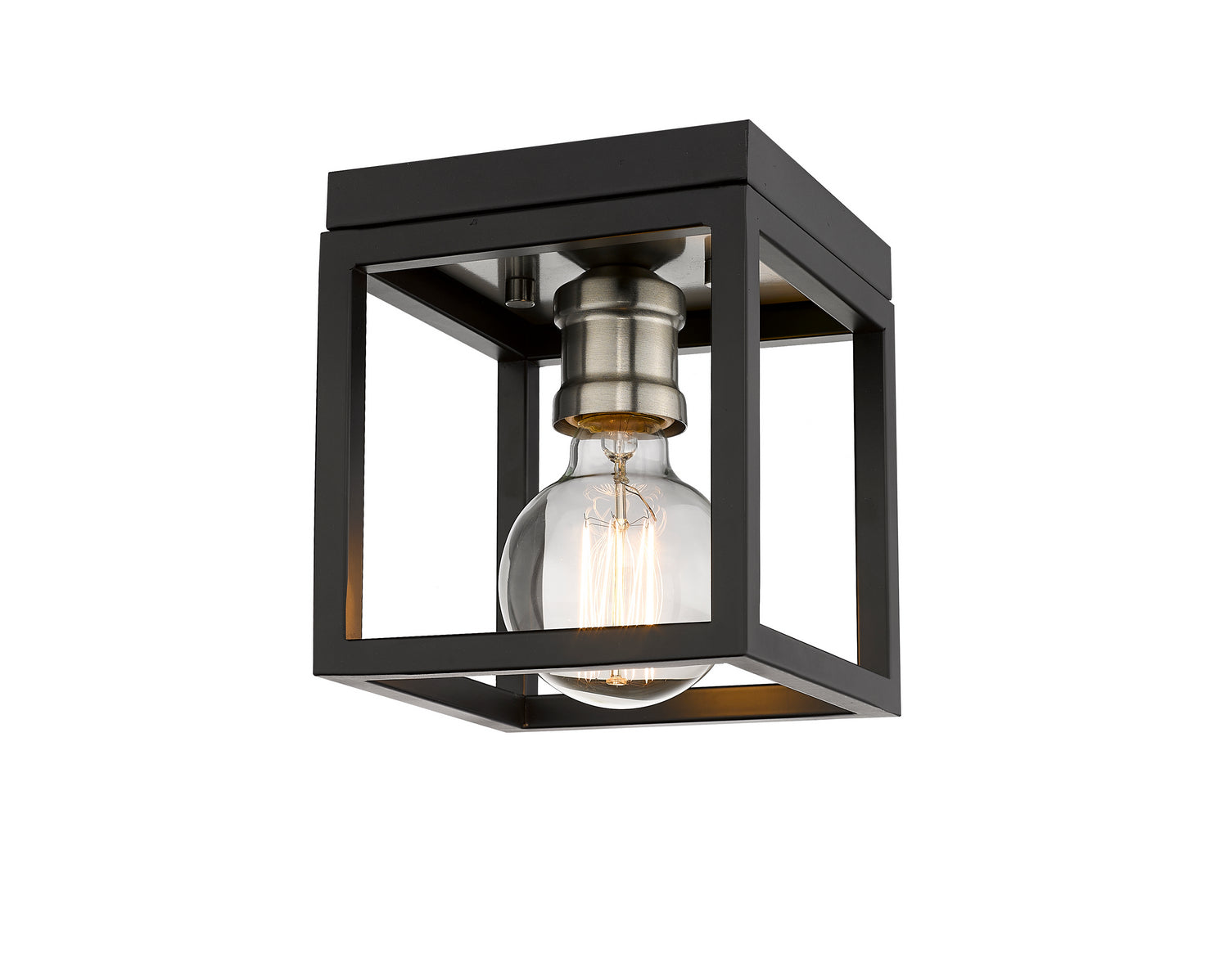 Z-Lite - 480F1-MB-BN - One Light Flush Mount - Kube - Matte Black / Brushed Nickel