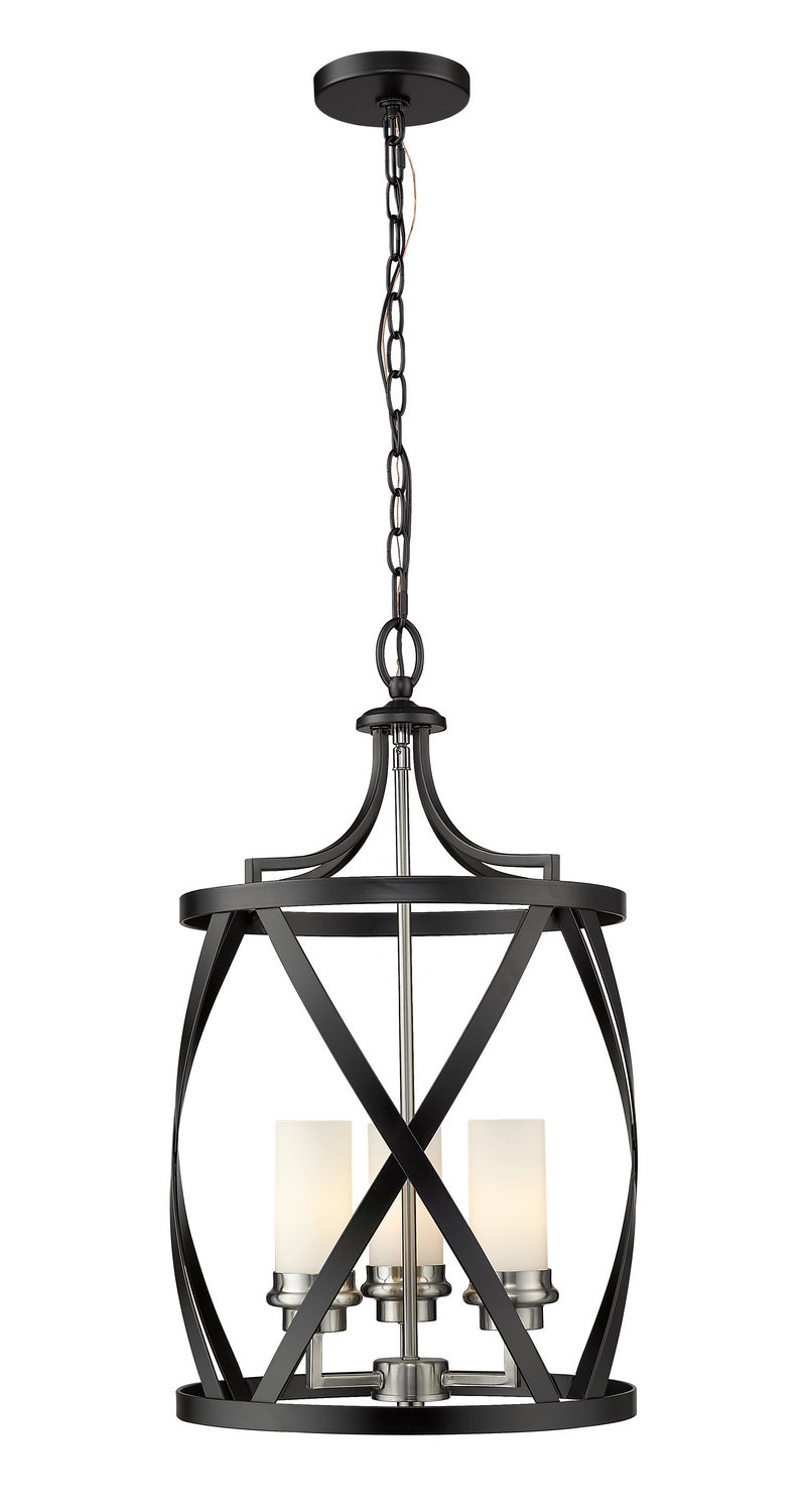 Z-Lite - 481P14-MB-BN - Three Light Pendant - Malcalester - Matte Black / Brushed Nickel