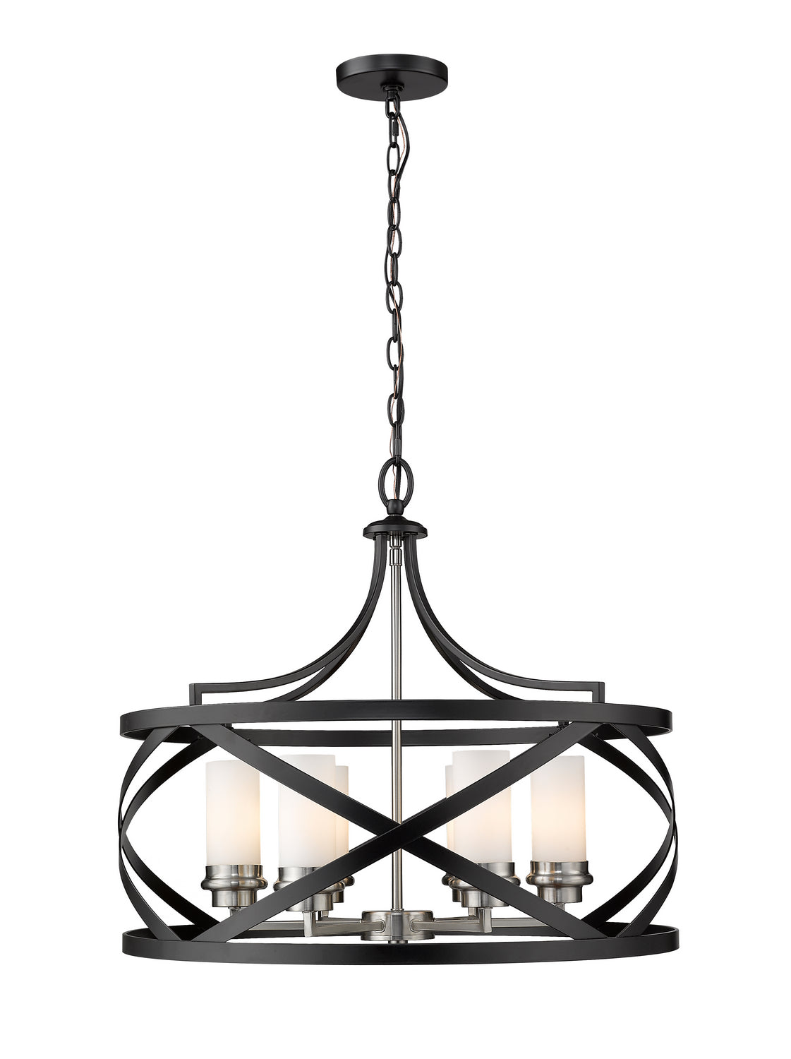 Z-Lite - 481P24-MB-BN - Six Light Chandelier - Malcalester - Matte Black / Brushed Nickel