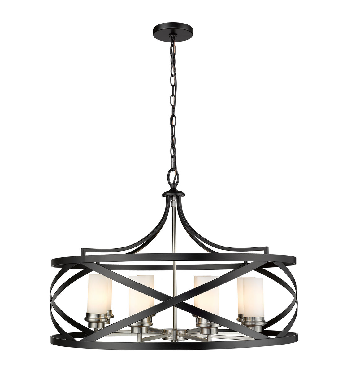 Z-Lite - 481P30-MB-BN - Eight Light Chandelier - Malcalester - Matte Black + Brushed Nickel