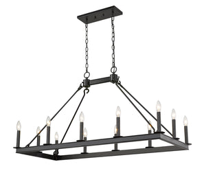 Z-Lite - 482-12L-MB - 12 Light Linear Chandelier - Barclay - Matte Black