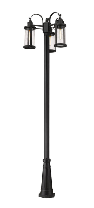Z-Lite - 569MP3-519P-BK - Three Light Outdoor Post Mounted Fixture - Roundhouse - Black
