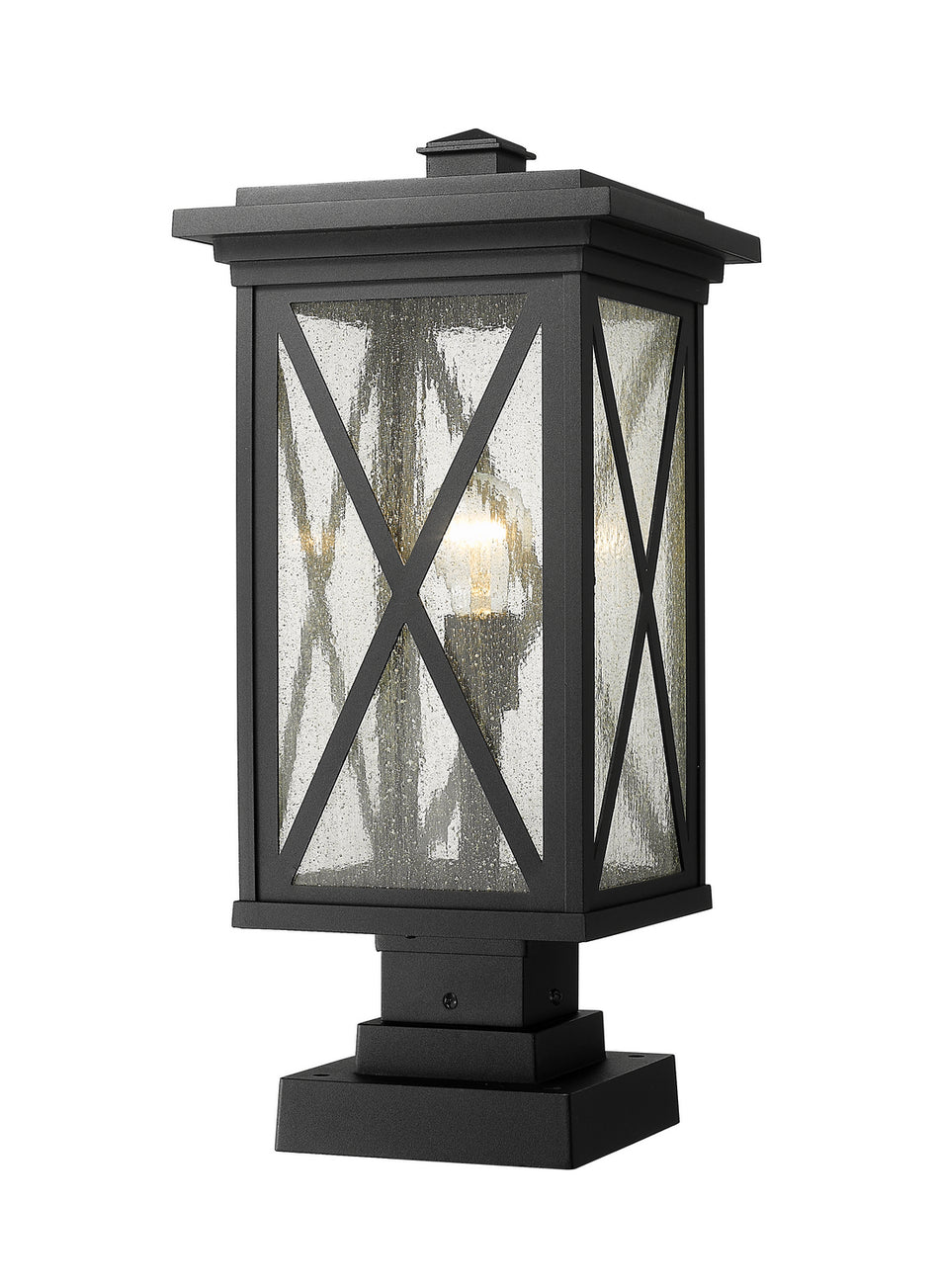 Z-Lite - 583PHBS-SQPM-BK - One Light Outdoor Pier Mounted Fixture - Brookside - Black