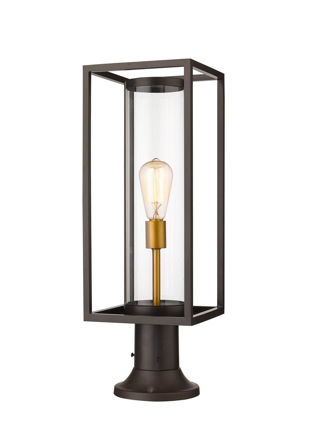 Z-Lite - 584PHMR-553PM-DBZ - One Light Outdoor Pier Mounted Fixture - Dunbroch - Deep Bronze + Outdoor Brass
