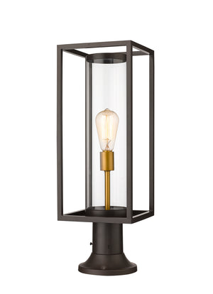 Z-Lite - 584PHMR-553PM-DBZ - One Light Outdoor Pier Mounted Fixture - Dunbroch - Deep Bronze + Outdoor Brass