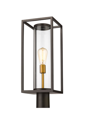 Z-Lite - 584PHMR-DBZ-OBS - One Light Outdoor Post Mount Fixture - Dunbroch - Deep Bronze + Outdoor Brass