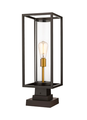 Z-Lite - 584PHMS-SQPM-DBZ - One Light Outdoor Pier Mounted Fixture - Dunbroch - Deep Bronze + Outdoor Brass